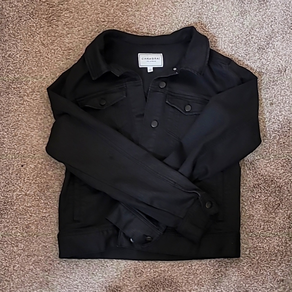 Womens medium black denim jacket
